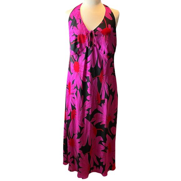 Vintage Y2k Halter Neck Floral Summer Sundress Size 14 90s Soft Girl Coquette - Picture 1 of 6